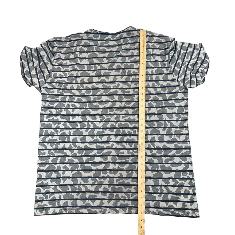 Mondo Gray Blue Stripe Luxury Cotton Tee Sz 4XL Lightweight Stretch Cotton Bloke - Picture 7 of 9